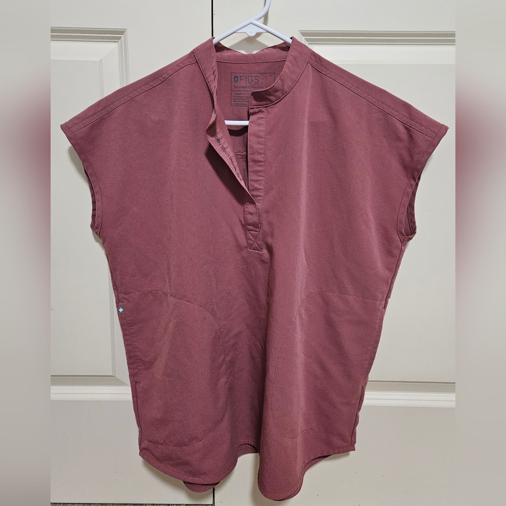 Figs Dusty Rose/Mauve Mens Small Work Top